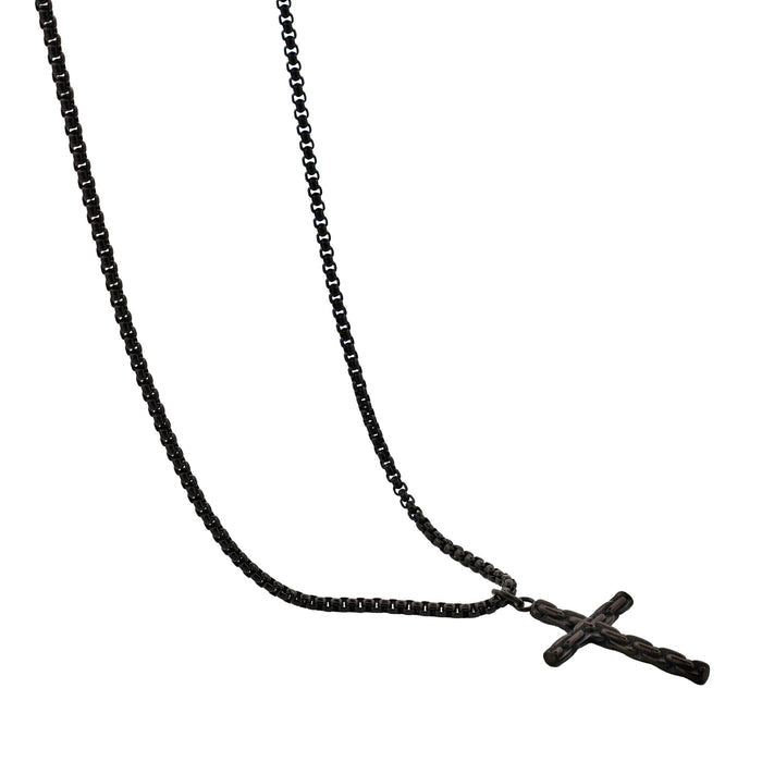 Ion Plated Black Stainless Steel Cross & Chain