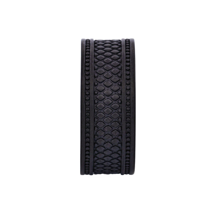 Ion Plated Black Stainless Steel pattern Ring