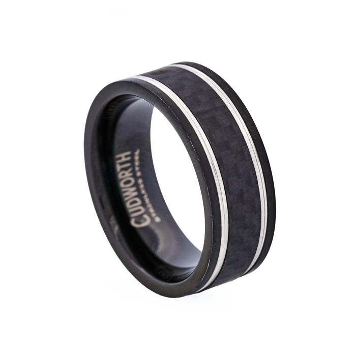 Ion Plated Black Stainless Steel with Carbon Fibre Inlay Ring