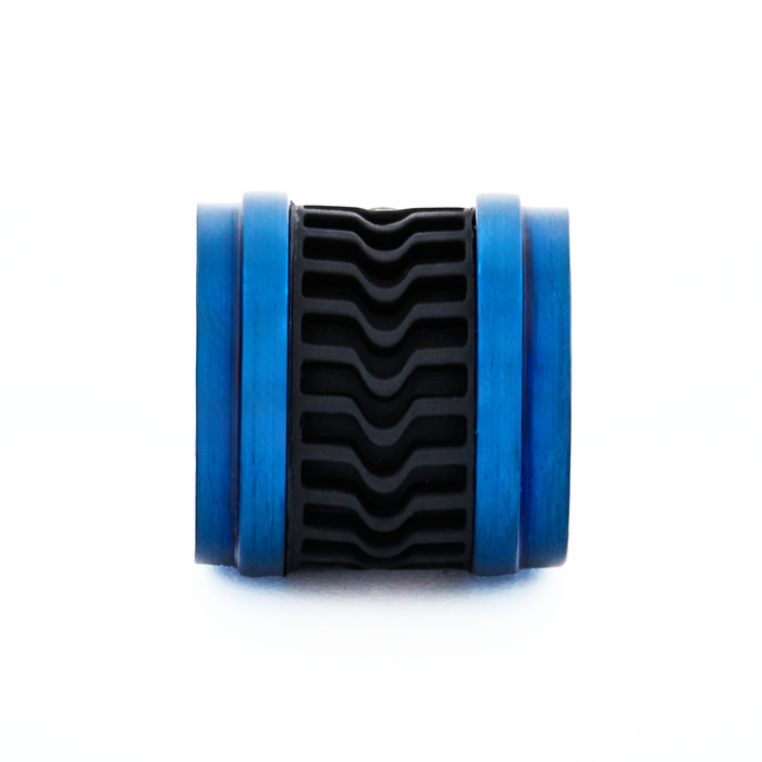 Ion Plated Blue Black Rubber Bead