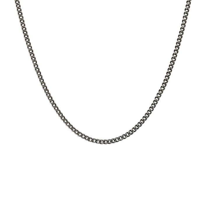 Ion Plated Gun Metal Plated Curb Link Neck Chain