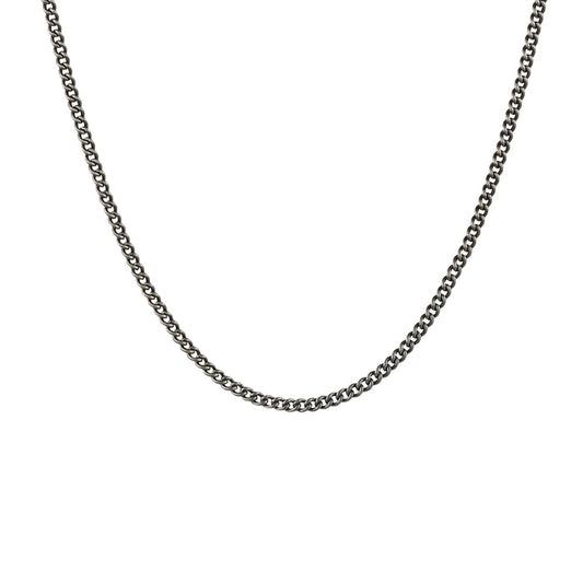 Ion Plated Gun Metal Plated Curb Link Neck Chain
