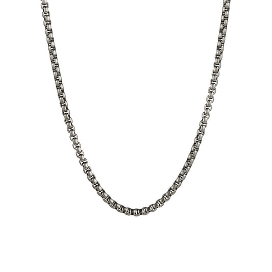 Ion plated Gun Metal Stainless Steel Neck Rolo Neck Chain