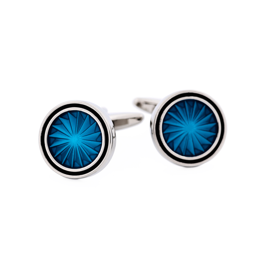 Jade Resin Round Cufflinks