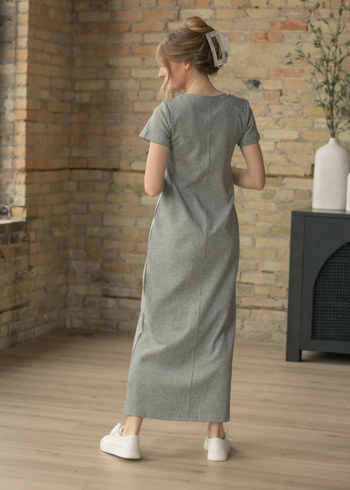 Jane Heather Gray T-Shirt Maxi Dress IC Dresses
