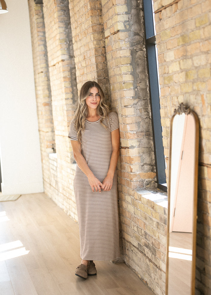 Jane Stripe Maxi T-shirt Dress