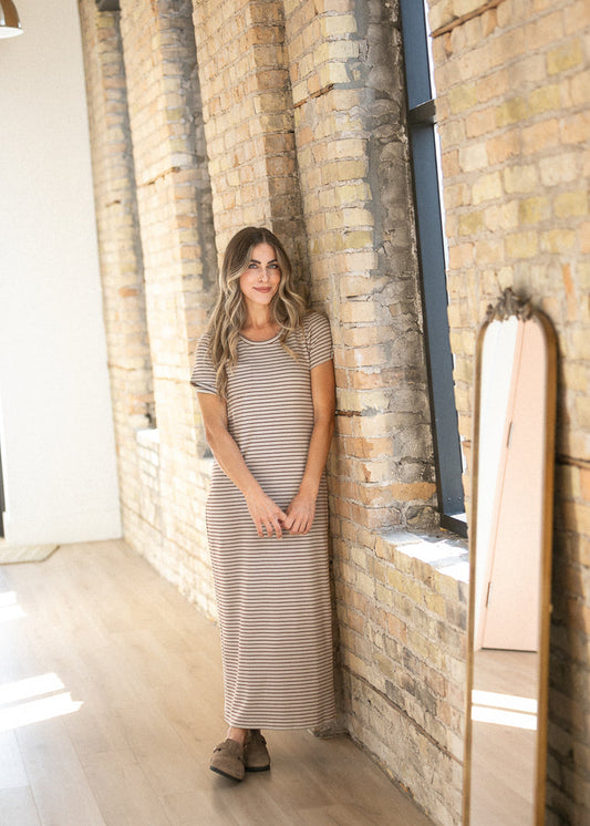 Jane Stripe Maxi T-shirt Dress