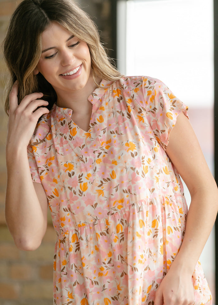 Jaydrien Floral Flutter Sleeve Midi Dress IC Dresses
