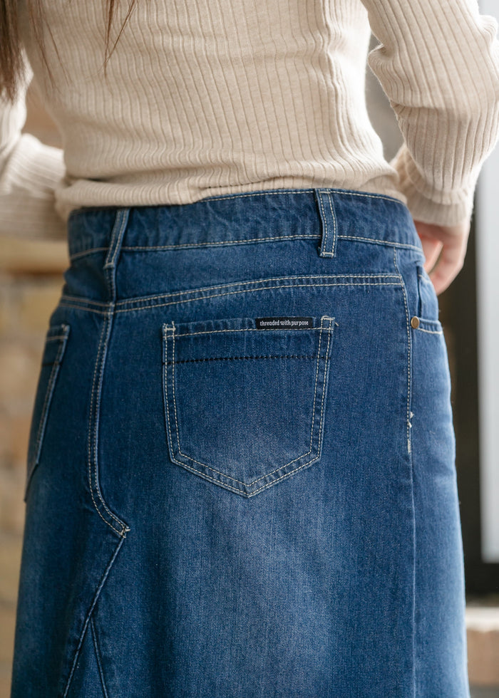 Jennifer A-Line Long Denim Skirt IC Skirts