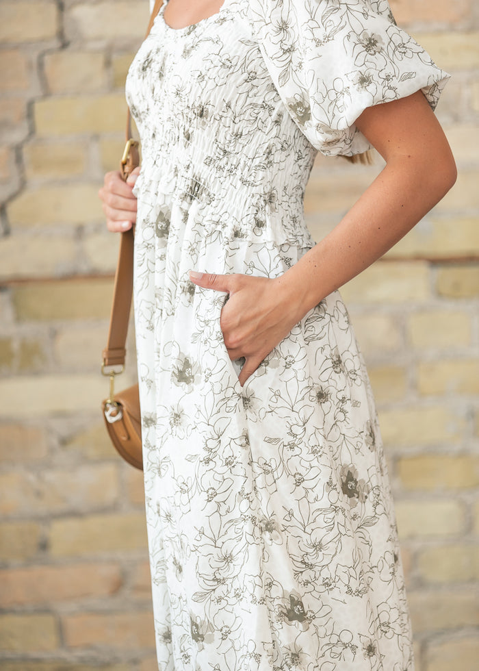 Jensen Olive Short Sleeve Maxi Dress FF Dresses