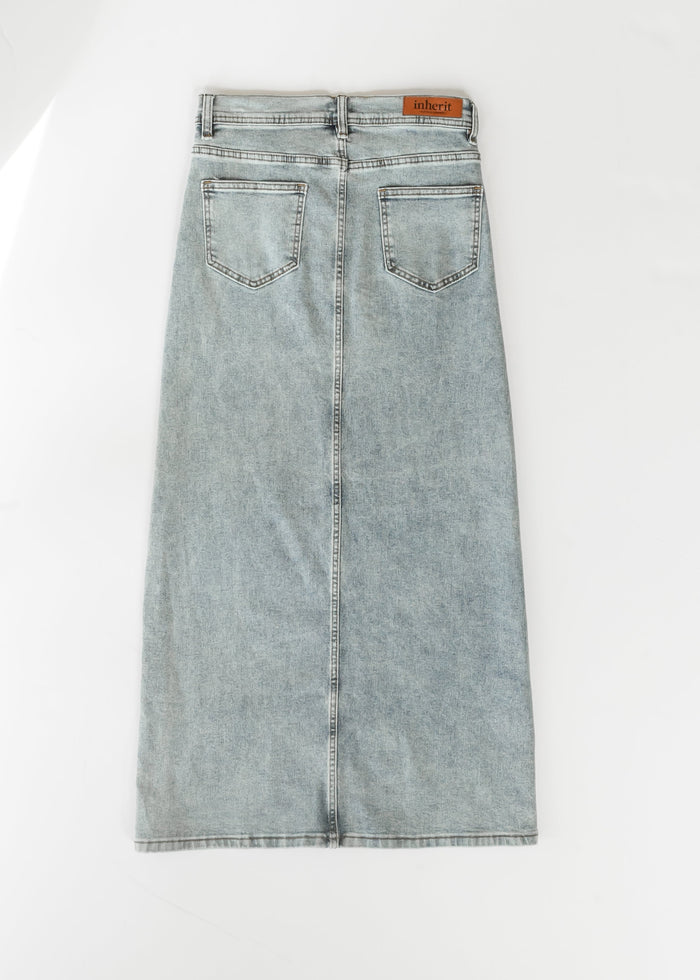 Jessa A-line Denim Maxi Skirt FF Skirts