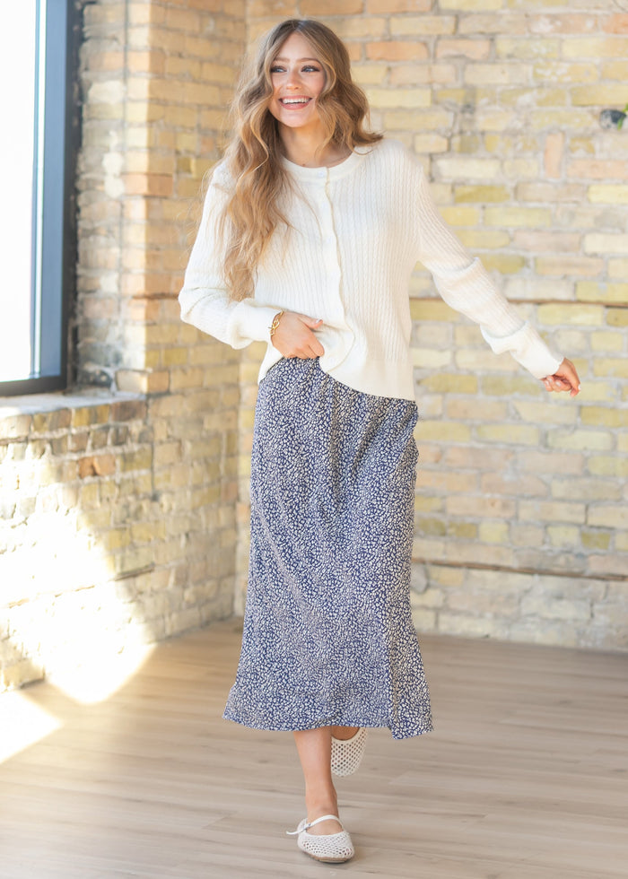Indigo June Floral Print Maxi Skirt FF Skirts