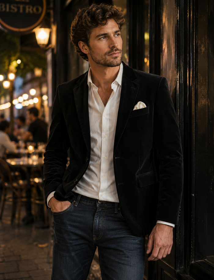 JV1 Jonah Black Velvet Jacket - Savile Row