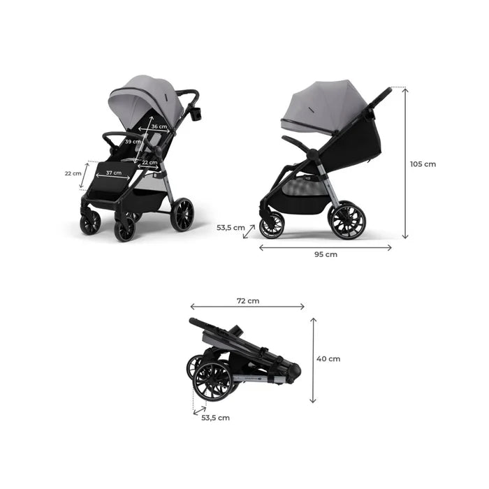 Kinderkraft Grande 2 Stroller - Moonlight Grey Moonlight Grey - ebebek