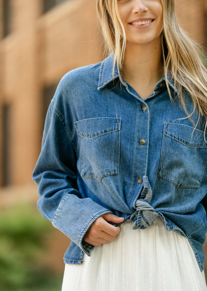 KUT from the Kloth® Gertie Button Front Top FF Layering Essentials