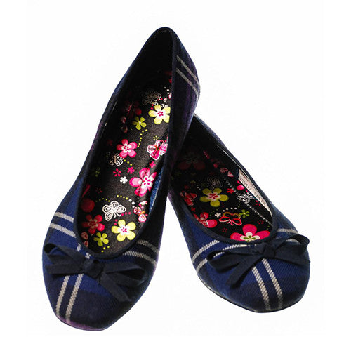 Ladies Tartan Flat Shoes