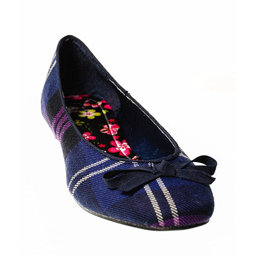 Ladies Tartan Flat Shoes