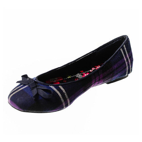Ladies Tartan Flat Shoes