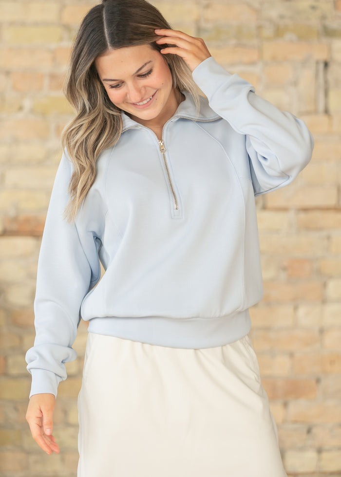 Laguna Half Zip Pullover FF Tops Blue