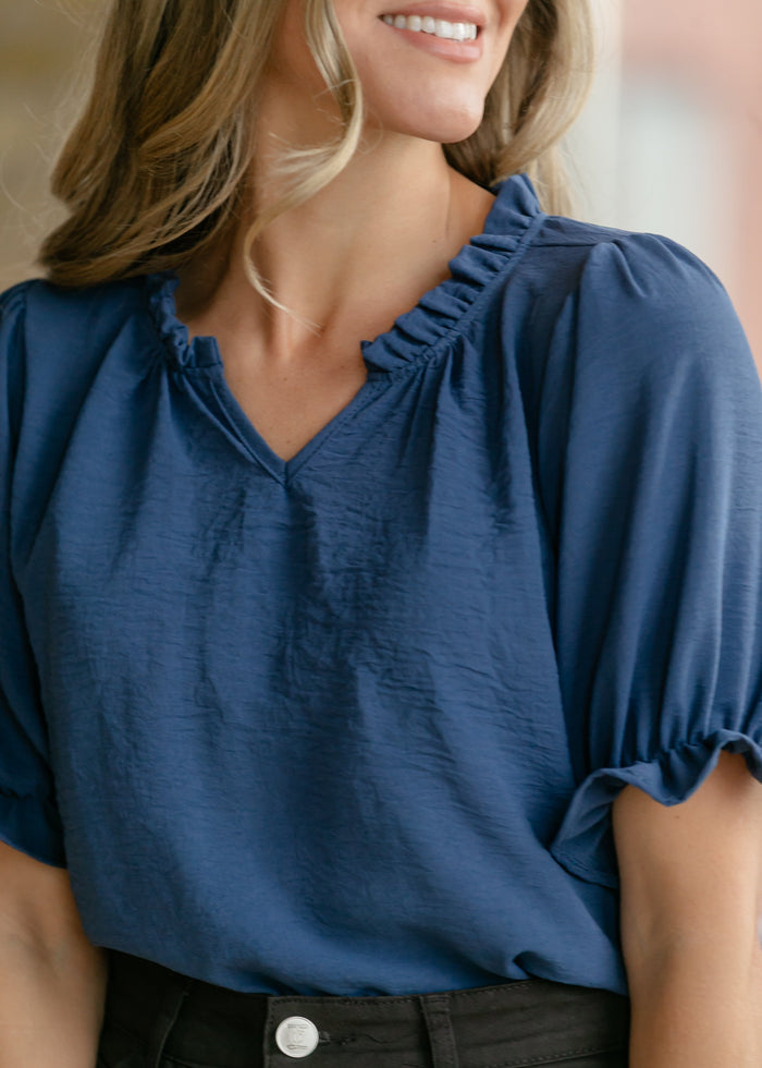 Laurel V-neck Short Sleeve Top IC Tops