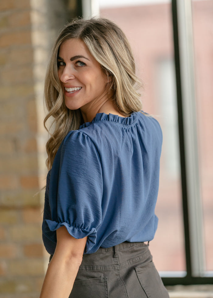 Laurel V-neck Short Sleeve Top IC Tops