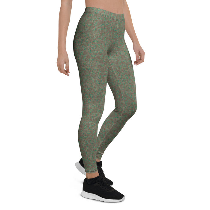 Leggings Geometric Pattern – Angelic Mexicana Pale Greens - symbolika