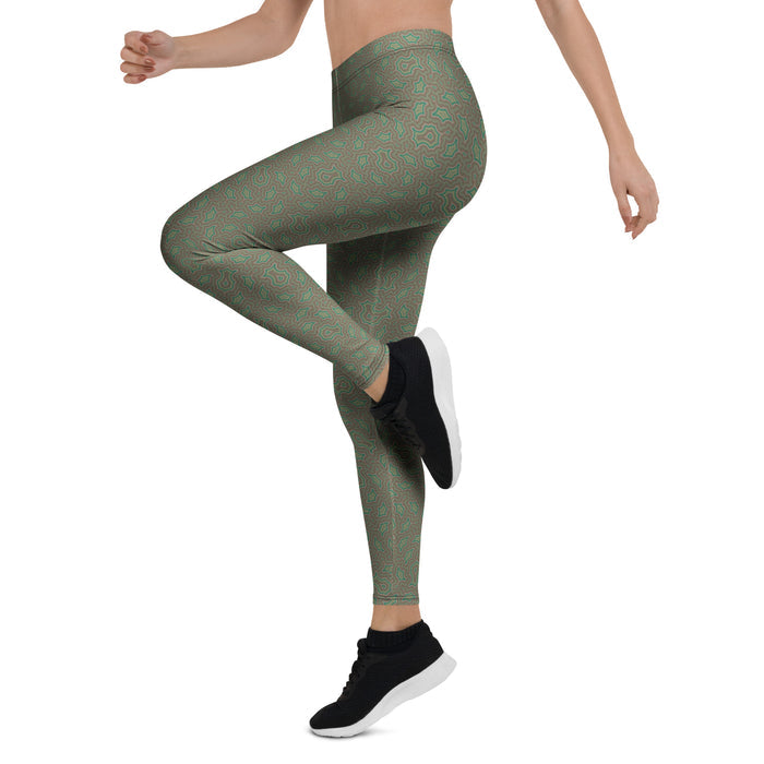 Leggings Geometric Pattern – Angelic Mexicana Pale Greens - symbolika