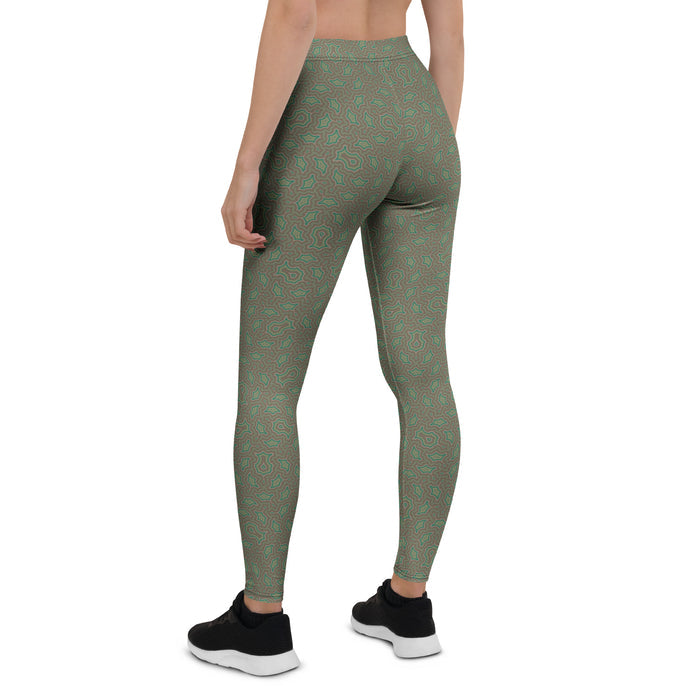 Leggings Geometric Pattern – Angelic Mexicana Pale Greens - symbolika