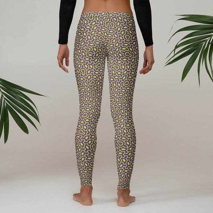 Leggings Geometric Pattern – Angelic Mexicana Purple Gold - symbolika