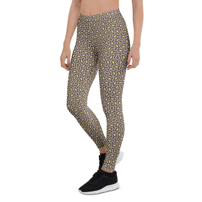 Leggings Geometric Pattern – Angelic Mexicana Purple Gold - symbolika