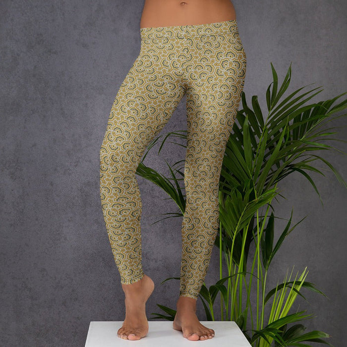Leggings Geometric Pattern – Bouquet Grey Earth - symbolika