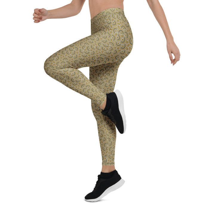 Leggings Geometric Pattern – Bouquet Grey Earth - symbolika