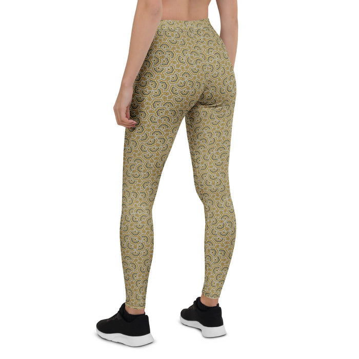 Leggings Geometric Pattern – Bouquet Grey Earth - symbolika