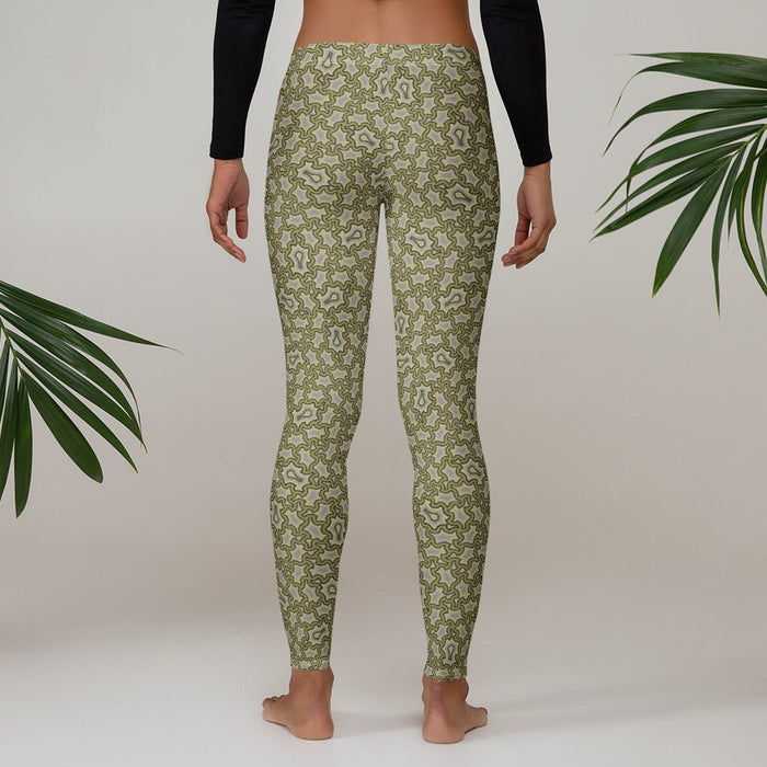 Leggings Geometric Pattern – Harpy Golden Brown - symbolika