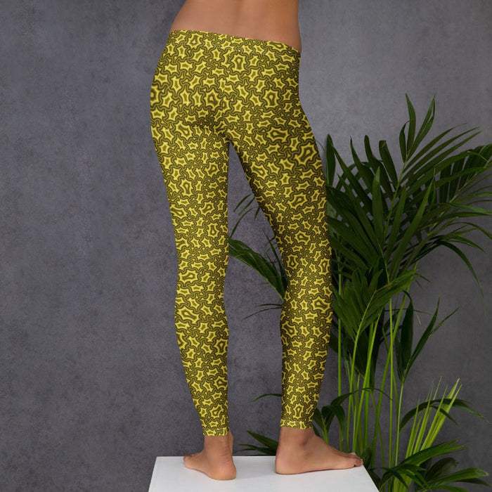 Leggings Geometric Pattern – Harpy Olive Brown - symbolika