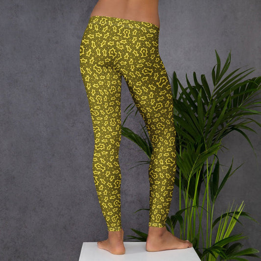 Leggings Geometric Pattern – Harpy Olive Brown - symbolika