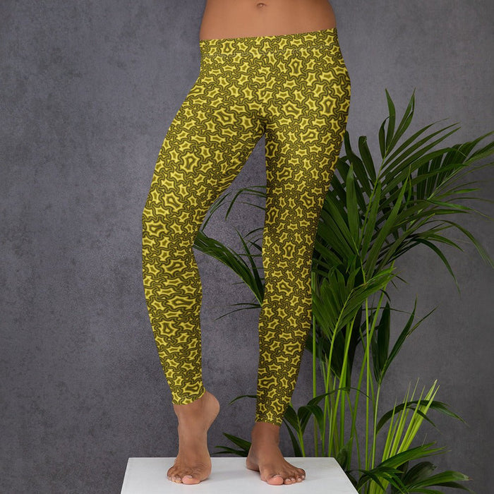 Leggings Geometric Pattern – Harpy Olive Brown - symbolika