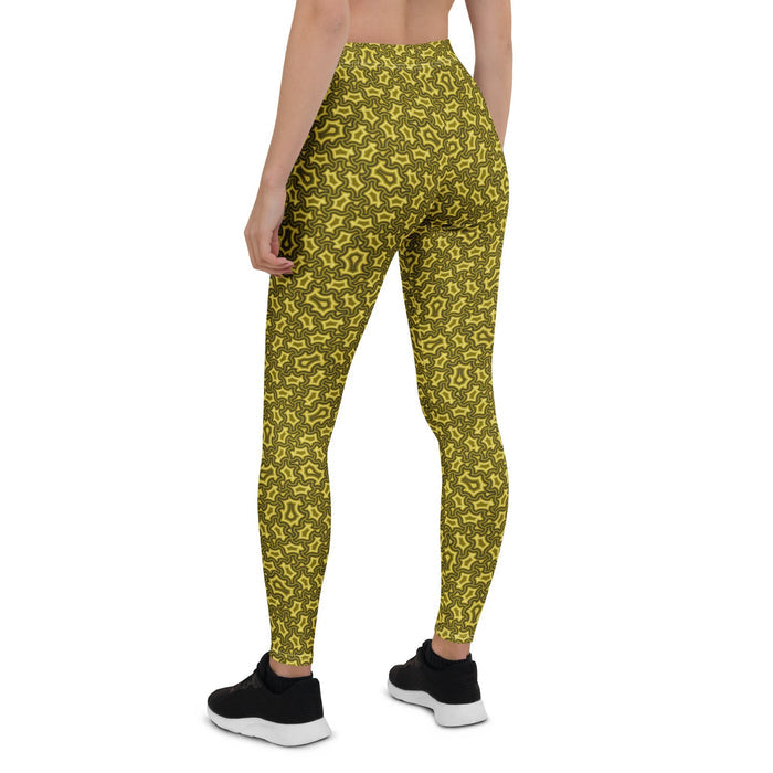 Leggings Geometric Pattern – Harpy Olive Brown - symbolika