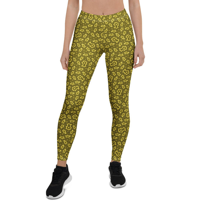 Leggings Geometric Pattern – Harpy Olive Brown - symbolika