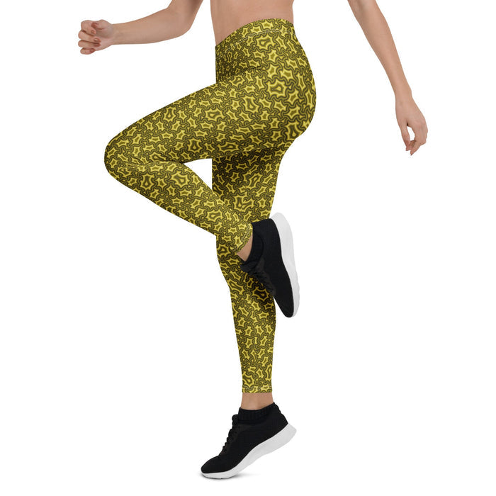 Leggings Geometric Pattern – Harpy Olive Brown - symbolika
