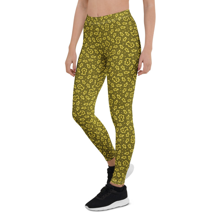 Leggings Geometric Pattern – Harpy Olive Brown - symbolika