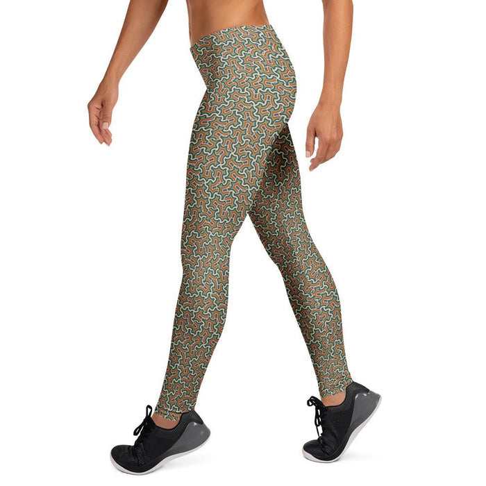 Leggings Geometric Pattern – Itzam Cream Blue - symbolika