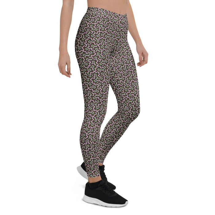 Leggings Geometric Pattern – Itzam Cream Purple - symbolika