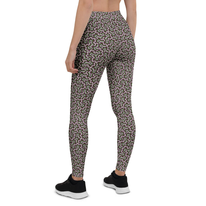 Leggings Geometric Pattern – Itzam Cream Purple - symbolika