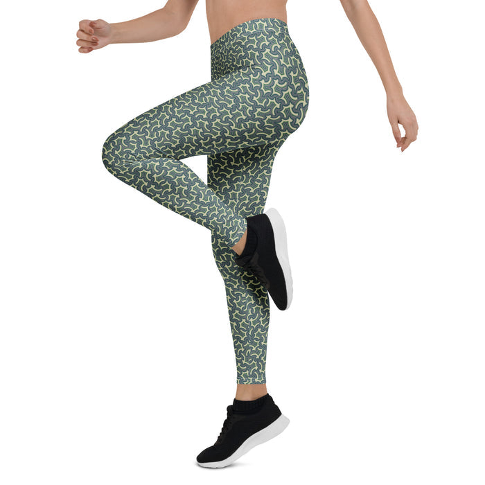 Leggings Geometric Pattern – Itzam Grey Blue - symbolika