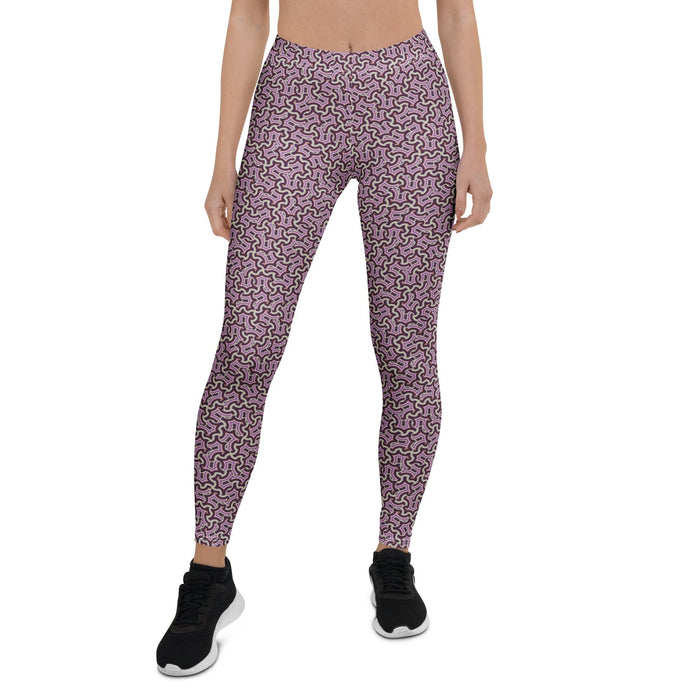 Leggings Geometric Pattern – Itzam Purple Bordo - symbolika