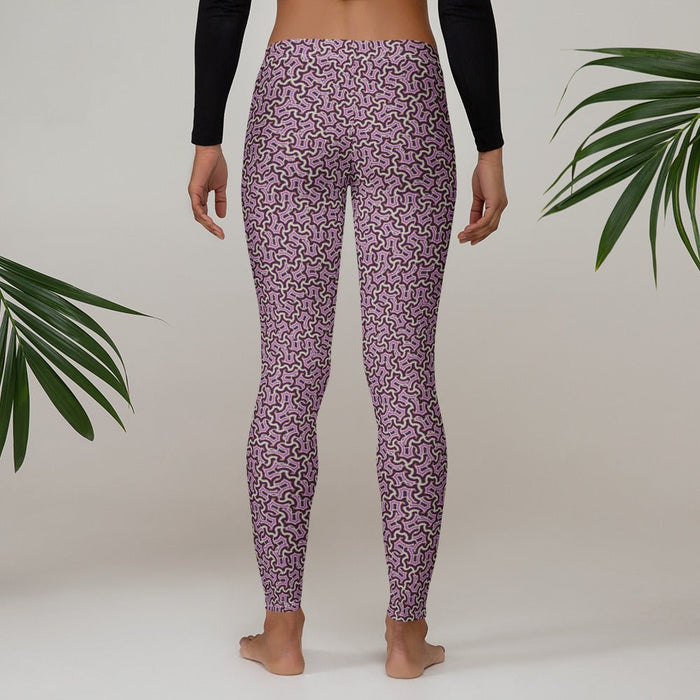 Leggings Geometric Pattern – Itzam Purple Bordo - symbolika