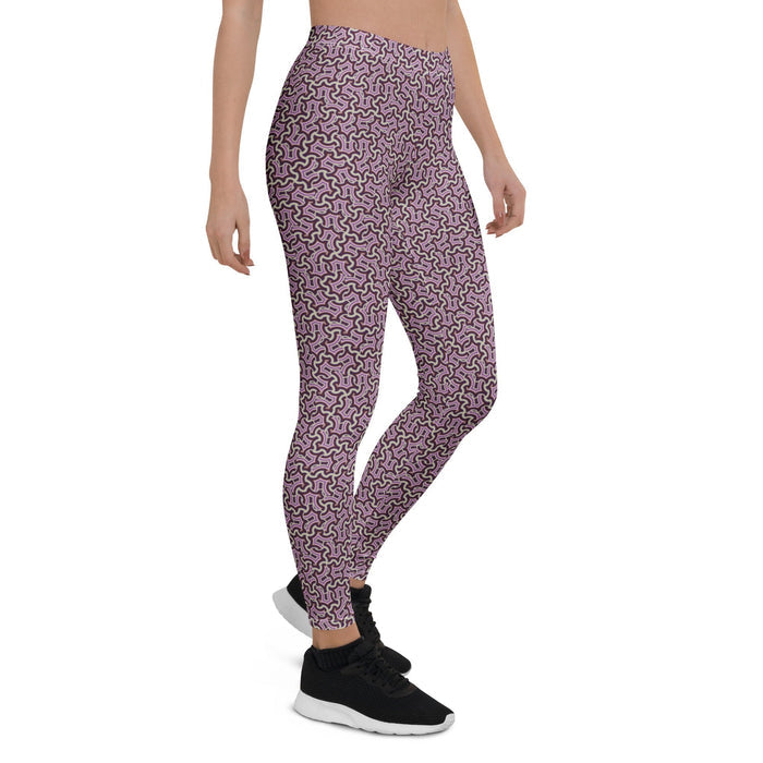 Leggings Geometric Pattern – Itzam Purple Bordo - symbolika