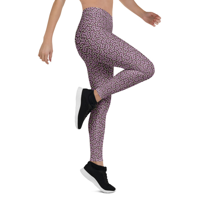 Leggings Geometric Pattern – Itzam Purple Bordo - symbolika