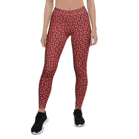 Leggings Geometric Pattern – Itzam Reds - symbolika